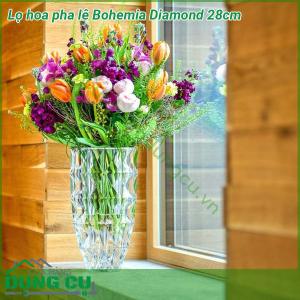 Lọ cắm hoa pha lê Bohemia Diamond 28cm