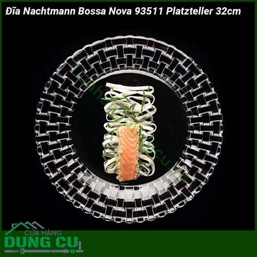 Set 2 đĩa Nachtmann Bossa Nova 93511 Platzteller 32cm thiết kế dạng rổ có họa tiết hoa văn quyến rũ  độ bền cao chịu được nhiệt độ cao cũng như thấp không dễ nứt vỡ bề mặt pha lê có độ chịu lực tốt không dễ bị lực làm cho vỡ hoặc sứt mẻ