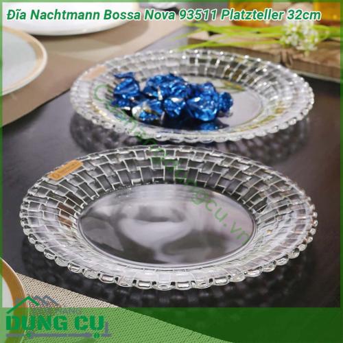 Set 2 đĩa Nachtmann Bossa Nova 93511 Platzteller 32cm thiết kế dạng rổ có họa tiết hoa văn quyến rũ  độ bền cao chịu được nhiệt độ cao cũng như thấp không dễ nứt vỡ bề mặt pha lê có độ chịu lực tốt không dễ bị lực làm cho vỡ hoặc sứt mẻ