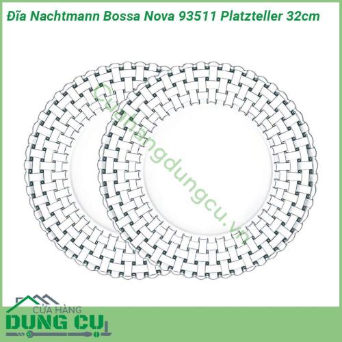 Set 2 đĩa Nachtmann Bossa Nova 93511 Platzteller 32cm thiết kế dạng rổ có họa tiết hoa văn quyến rũ  độ bền cao chịu được nhiệt độ cao cũng như thấp không dễ nứt vỡ bề mặt pha lê có độ chịu lực tốt không dễ bị lực làm cho vỡ hoặc sứt mẻ