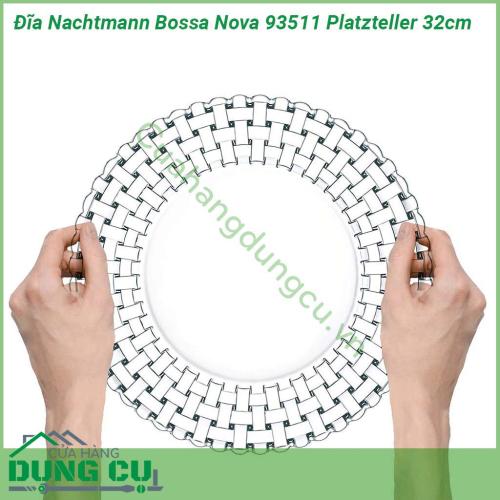 Set 2 đĩa Nachtmann Bossa Nova 93511 Platzteller 32cm thiết kế dạng rổ có họa tiết hoa văn quyến rũ  độ bền cao chịu được nhiệt độ cao cũng như thấp không dễ nứt vỡ bề mặt pha lê có độ chịu lực tốt không dễ bị lực làm cho vỡ hoặc sứt mẻ