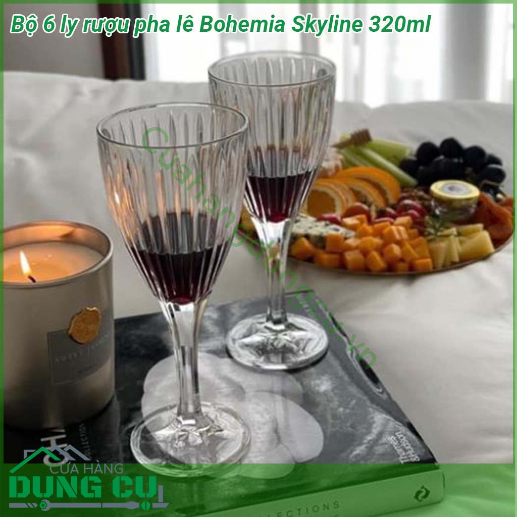 Bộ 6 ly rượu pha lê Bohemia Skyline 320ml