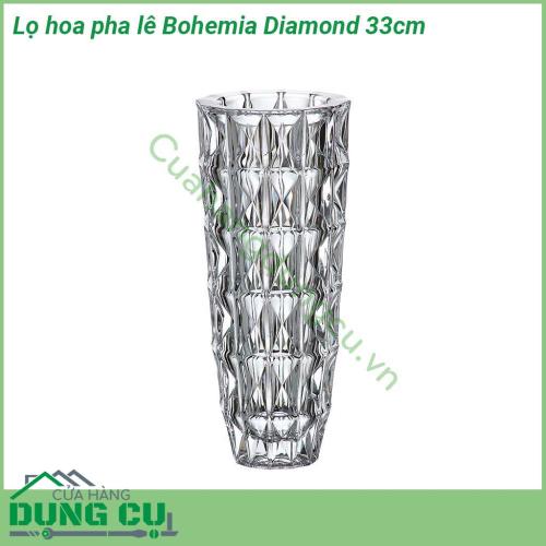 Lọ hoa pha lê Bohemia Diamond 33cm tinh khiết và tươi sáng của thủy tinh pha lê  có độ bền cao thiết kế đơn giản thanh lịch và phù hợp với trang trí để bàn cắm hoa hoặc trang trí phòng mang lại sự sang trọng và mới lạ cho không gian