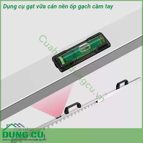 Dụng cụ gạt vữa cán nền ốp gạch cầm tay được thiết kế thông minh sáng tạo dễ dàng mang theo Dụng cụ giúp lát gạch nền dễ dàng với gạch lát tối đa 80cm Sản phẩm có Nivo lấy thăng bằng giúp lát gạch phẳng hoặc tạo dốc dễ dàng