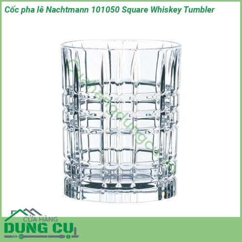 Bộ 4 cốc pha lê Nachtmann 101050 Square Whiskey Tumbler được làm từ pha lê cao cấp với chi tiết giống kim cương kết cấu độc đáo mịn cạnh không hạt khúc xạ rực rỡ  thích hợp cho rượu whisky và cocktail