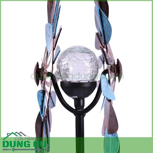 đèn led năng lượng mặt trời chong chóng xoay gió trang trí sân vườn