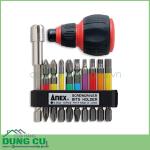Bộ 9 mũi vít kèm đầu nối vít và cán ACMH9-EH Anex