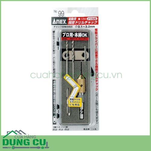 Bộ dụng cụ mũi kẹp mũi khoan 0 1-3 2mm No 99 Anex Nhật Bản