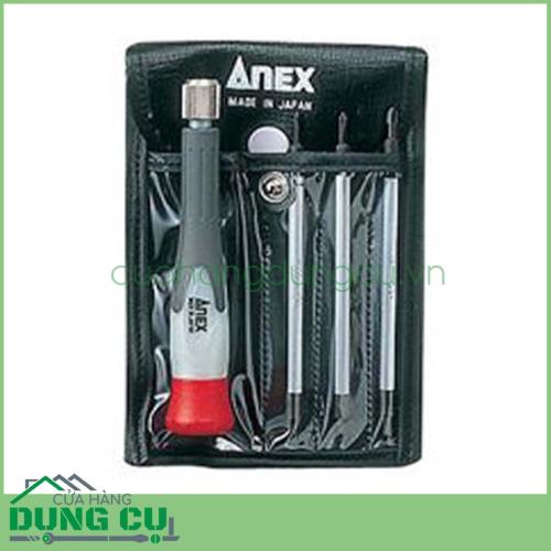 Bộ tô vít điện tử 3 mũi vít 2 đầu và 1 tay vặn No 3600 Anex