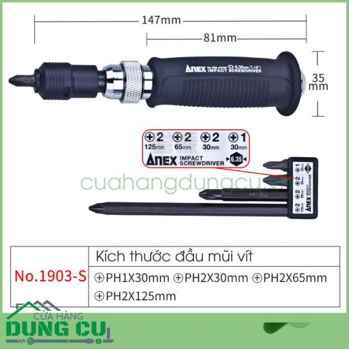 Bộ tô vít đóng 6 chi tiết No 1903-S Anex