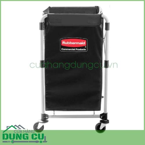 Xe đẩy thu dọn đồ 140L Rubbermaid có thể gấp gọn