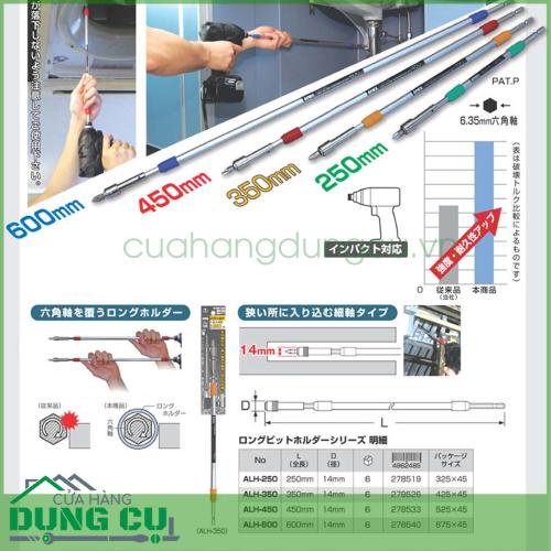 Thanh nối mũi vít dài 250mm ALH-250 Anex