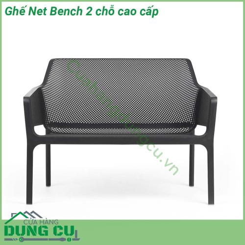 Ghế Net Bench 2 chỗ cao cấp nhập khẩu Ý được làm từ Polypropylene sợi thủy tinh với phụ gia chống tia UV  Thiết kế thanh lịch hđược trang trí bằng hoa văn đục lỗ chân đế chống trượt  có thể xếp chồng lên nhau để lưu trữ nhỏ gọn