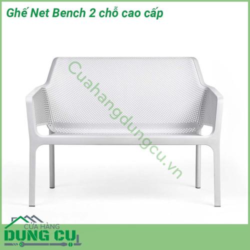 Ghế Net Bench 2 chỗ cao cấp nhập khẩu Ý được làm từ Polypropylene sợi thủy tinh với phụ gia chống tia UV  Thiết kế thanh lịch hđược trang trí bằng hoa văn đục lỗ chân đế chống trượt  có thể xếp chồng lên nhau để lưu trữ nhỏ gọn