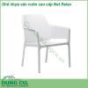 Ghế nhựa sân vườn cao cấp Net Relax được làm bằng chất liệu nhựa Polypropylene sợi thuỷ tinh với phụ gia chống tia UV có khả năng chịu nhiệt nắng mưa và thời tiết khắc nghiệt cực kỳ tốt rất thân thiện với môi trường và an toàn cho người sử dụng