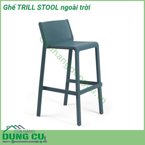 Ghế TRILL STOOL ngoài trời thiết kế hiện đại cùng gam màu sắc sang trọng của Ý làm nổi bật không gian bài trí Chất liệu sợi thủy tinh và polypropylene được xử lý chống tia cực tím Đúc nguyên khối từ các hạt nhựa nguyên sinh  