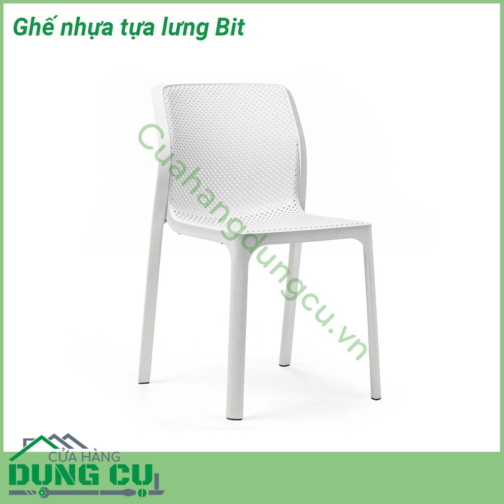 Ghế nhựa tựa lưng Bit được sản xuất tại Ý từ nhựa Sợi thủy tinh chất lượng cao có khả năng chống tia cực tím Thiết kế đơn giản tinh tế với những đường nét mềm mại gam màu đẹp mắt đặt ở không gian nội thất nào trong nhà cũng phù hợp