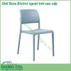 Ghế Bora Bistrot ngoài trời cao cấp làm từ nhựa polypropylene sợi thủy tinh có màu đồng nhất với các chất phụ gia UV  Kết thúc mờ  Với chân chống trượt  Nhựa có thể tái chế B ora Bistrot có nhiều màu sắc khác nhau và được trang bị chân chống trượt có thể xếp chồng lên nhau