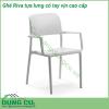 Ghế Riva tựa lưng có tay vịn cao cấp mang phong cách tối giản có tay vịn bề mặt mờ khung hình ống với các góc bo tròn được làm bằng Polypropylene pha sợi thủy tinh đã qua xử lý tia UV và có thể tái chế