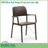 Ghế Riva tựa lưng có tay vịn cao cấp mang phong cách tối giản có tay vịn bề mặt mờ khung hình ống với các góc bo tròn được làm bằng Polypropylene pha sợi thủy tinh đã qua xử lý tia UV và có thể tái chế