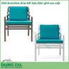 Ghế Armchair Aria kết hợp đệm ghế cao cấp được làm từ chất liệu khung nhựa Polypropylene cao cấp pha sợi thủy tinh chống tia UV được kết hợp với tựa ghế bọc vải acrylic giúp cho sản phẩm chịu được tác động từ yếu tố môi trường và thời tiết