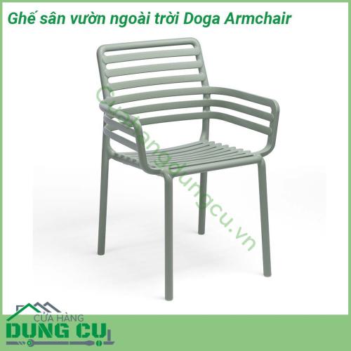 Ghế sân vườn ngoài trời Doga Armchair được sử dụng ngoài trời và được làm bằng nhựa sợi thủy tinh Nó được lấy cảm hứng từ thiết kế thanh trượt mang hơi hướng hiện đại của nhà thiết kế Raffaello Galiotto Ghế rất thuận tiện để di chuyển có thể xếp chồng lên nhau dễ vệ sinh và hoàn toàn có thể tái chế