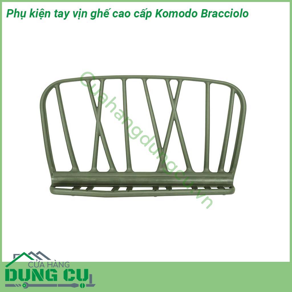 Phụ kiện tay vịn ghế cao cấp Komodo Bracciolo với thiết kế trang nhã lấy cảm hứng từ cành cây bạn có thể biến chiếc ghế bành và nội thất KOMODO trở nên thật đặc biệt  Tay vịn có thể cố định ở cả hai bên bằng polypropylene có thể tái chế và chống tia UV cũng như thời tiết xấu