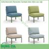 Sofa Komodo Elemento Centrale kèm đệm cao cấp với khung bằng nhựa polypropylene sợi thủy tinh có màu đồng nhất với các chất phụ gia UV Có thể gắn tựa lưng và tay vịn vào tất cả các mặt Có thể tháo rời Lớp sơn mờ Có chân chống trượt Bộ đệm đi kèm ‎ Nhựa tái chế ‎ 