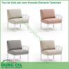 Sofa sân vườn Komodo Elemento Terminale kèm đệm làm từ chất liệu Polypropylene pha sợi thủy tinh cao cấp được xử lý tia UV chịu được thời tiết mưa nắng khắc nghiệt Đệm ghế sofa được làm từ 100 sợi nhuộm acrylic chống nấm mốc chống bám bẩn thích hợp với sân vườn ngoài trời