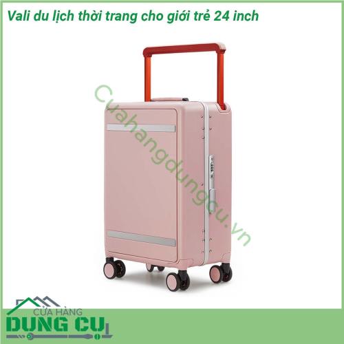 Vali du lịch thời trang cho giới trẻ 24 inch chất liệu siêu bền chắc chắn hạn chế va đập tốt bề mặt nhám chống trầy xước cùng màu sắc rõ nét bền bỉ với thời gian Quai xách êm ái bánh xe xoay linh hoạt Thiết kế ngăn chứa lớn chắc chắn