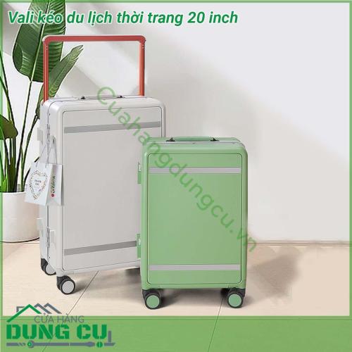 Vali kéo du lịch thời trang 20 inch chịu lực tốt chống trầy màu sắc trẻ trung nhựa ABS siêu nhẹ và siêu bền đáp ứng đầy đủ nhu cầu sử dụng của người dùng  Ngăn chứa đồ thông minh dễ dàng phân tách đồ đạc Bánh xe kép xoay 360 độ linh hoạt di chuyển mọi địa hình