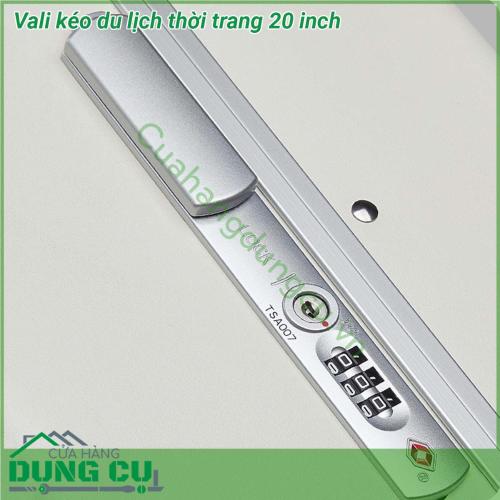 Vali kéo du lịch thời trang 20 inch chịu lực tốt chống trầy màu sắc trẻ trung nhựa ABS siêu nhẹ và siêu bền đáp ứng đầy đủ nhu cầu sử dụng của người dùng  Ngăn chứa đồ thông minh dễ dàng phân tách đồ đạc Bánh xe kép xoay 360 độ linh hoạt di chuyển mọi địa hình