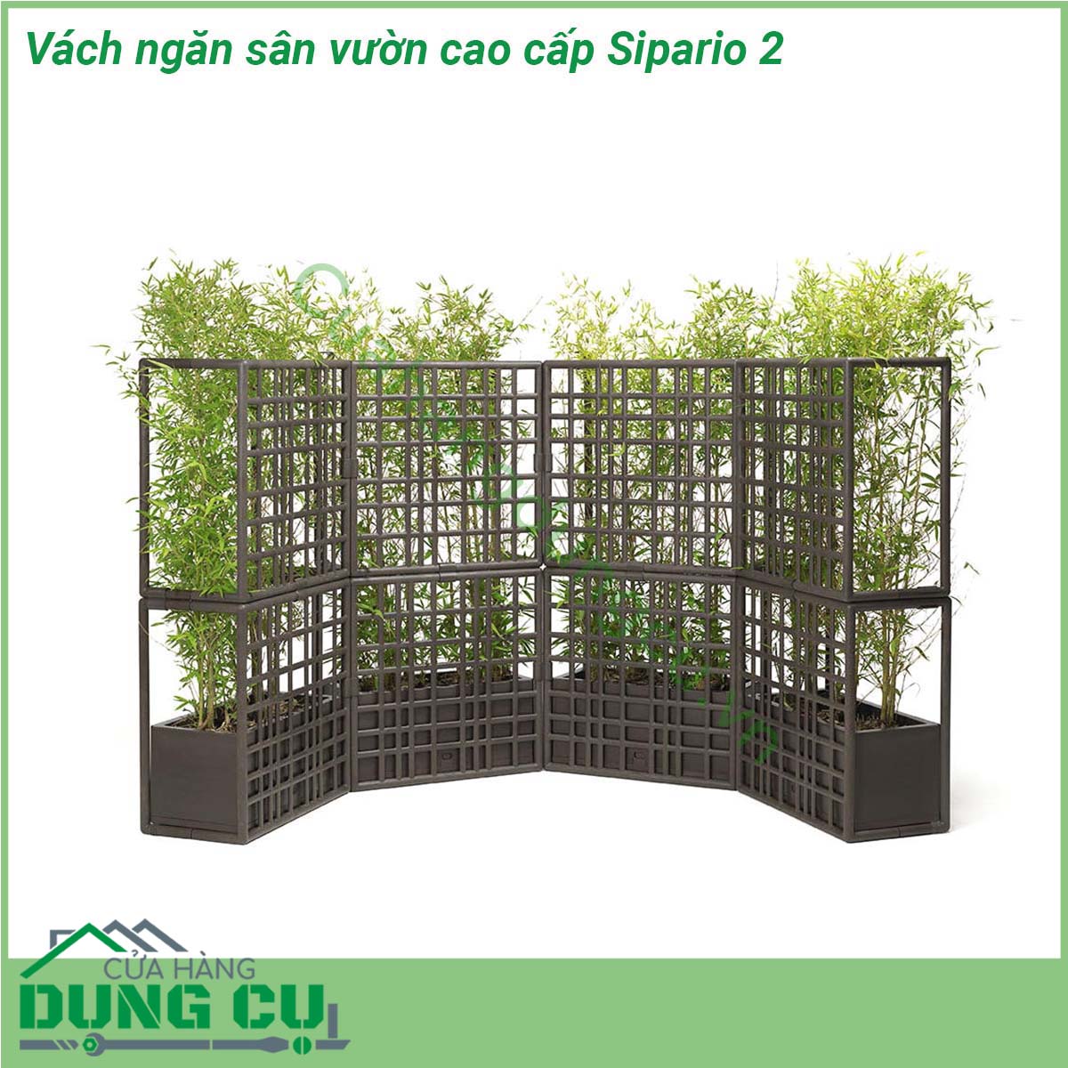 Vách ngăn sân vườn cao cấp Sipario 2 là một hệ thống vách ngăn mô-đun để sử dụng ngoài trời làm bằng nhựa tái sinh với chậu cây tự tưới  Với thiết kế lưới bất đối xứng các mô-đun cho phép bạn tạo các bố cục tuyến tính phân chia và cong giúp bạn có thể phân chia không gian một cách dễ dàng