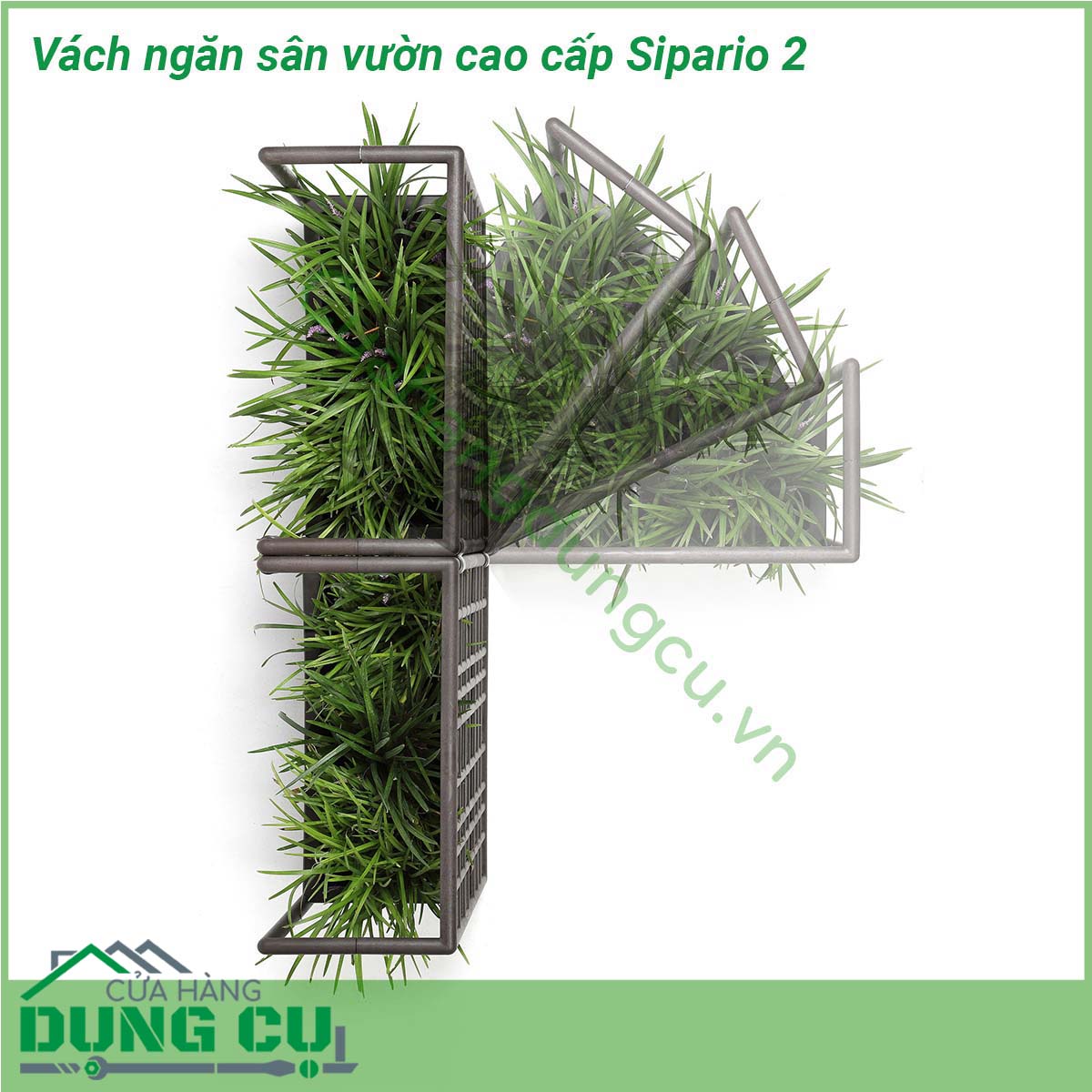 Vách ngăn sân vườn cao cấp Sipario 2 là một hệ thống vách ngăn mô-đun để sử dụng ngoài trời làm bằng nhựa tái sinh với chậu cây tự tưới  Với thiết kế lưới bất đối xứng các mô-đun cho phép bạn tạo các bố cục tuyến tính phân chia và cong giúp bạn có thể phân chia không gian một cách dễ dàng