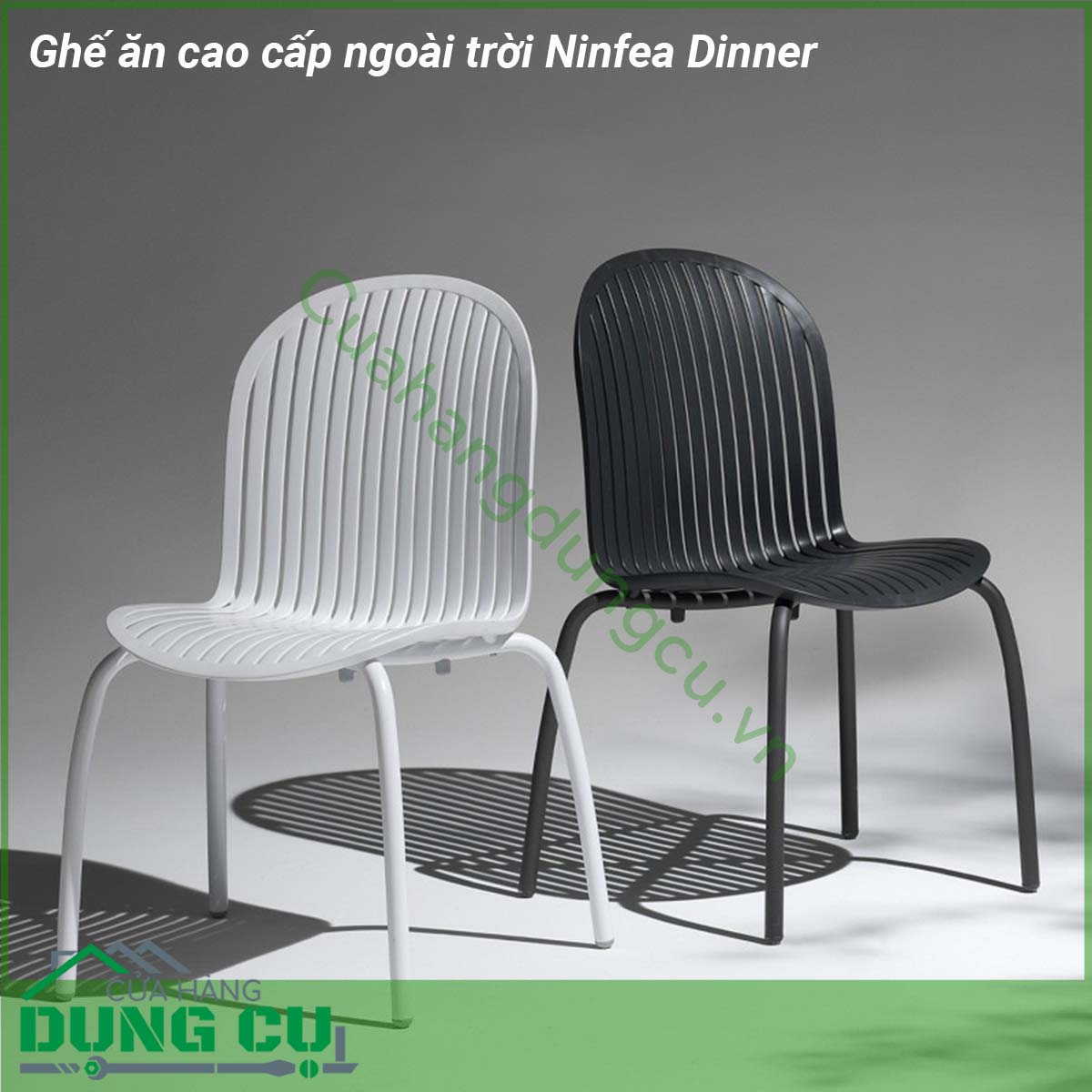 Ghế ăn cao cấp ngoài trời Ninfea Dinner lấy cảm hứng từ những bông hoa nước với thân bằng nhựa sợi thủy tinh và chân cong bằng nhôm hoàn thiện mờ Ghế Ninfea Relax có thể xếp chồng lên nhau và dễ bảo trì… Bạn có thể sử dụng chúng cho mọi không gian sân vườn ghế cho khu vực hồ bơi resort ghế sân thượng…