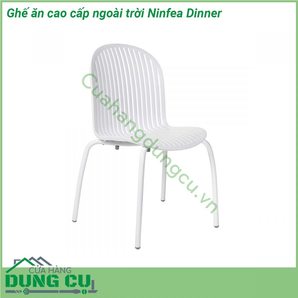 Ghế ăn cao cấp ngoài trời Ninfea Dinner lấy cảm hứng từ những bông hoa nước với thân bằng nhựa sợi thủy tinh và chân cong bằng nhôm hoàn thiện mờ Ghế Ninfea Relax có thể xếp chồng lên nhau và dễ bảo trì… Bạn có thể sử dụng chúng cho mọi không gian sân vườn ghế cho khu vực hồ bơi resort ghế sân thượng…