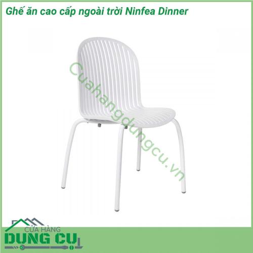 Ghế ăn cao cấp ngoài trời Ninfea Dinner lấy cảm hứng từ những bông hoa nước với thân bằng nhựa sợi thủy tinh và chân cong bằng nhôm hoàn thiện mờ Ghế Ninfea Relax có thể xếp chồng lên nhau và dễ bảo trì… Bạn có thể sử dụng chúng cho mọi không gian sân vườn ghế cho khu vực hồ bơi resort ghế sân thượng…