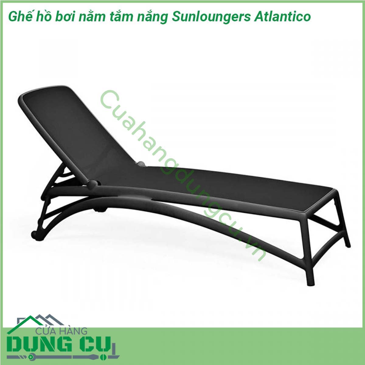 Ghế hồ bơi nằm tắm nắng Sunloungers Atlantico với khung hình ống bằng sợi thủy tinh polypropylene có phụ gia UV kết hợp mặt bằng vải sợi tổng hợp cao cấp và có thể thay thế Chất liệu có độ bền tuyệt vời chống chịu tốt dưới mọi điều kiện của thời tiết và môi trường