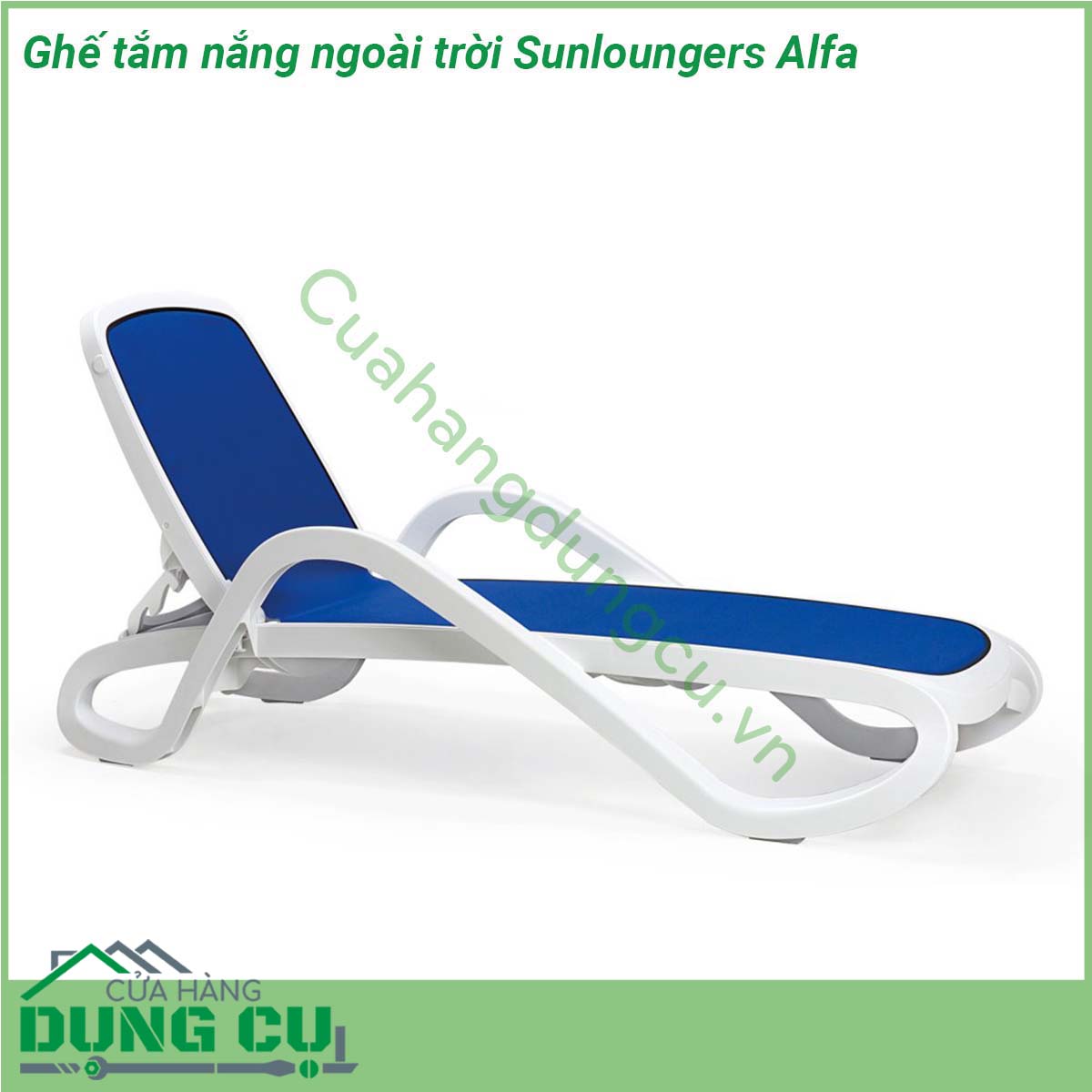 Ghế tắm nắng ngoài trời Sunloungers Alfa với khung được làm từ các hạt nhựa ABS nguyên sinh có độ cứng cao chống ăn mòn cách điện và không thấm nước Độ bền cao  mặt ghế bằng vải sợi cao cấp không thấm nước không ẩm mốc khó phai màu bền đẹp sau thời gian dài sử dụng