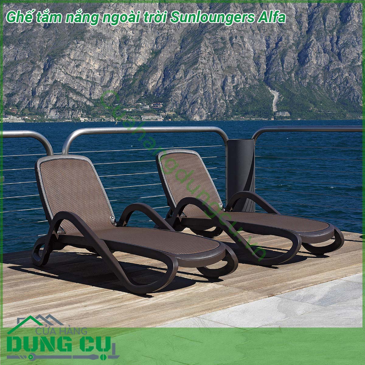 Ghế tắm nắng ngoài trời Sunloungers Alfa với khung được làm từ các hạt nhựa ABS nguyên sinh có độ cứng cao chống ăn mòn cách điện và không thấm nước Độ bền cao  mặt ghế bằng vải sợi cao cấp không thấm nước không ẩm mốc khó phai màu bền đẹp sau thời gian dài sử dụng