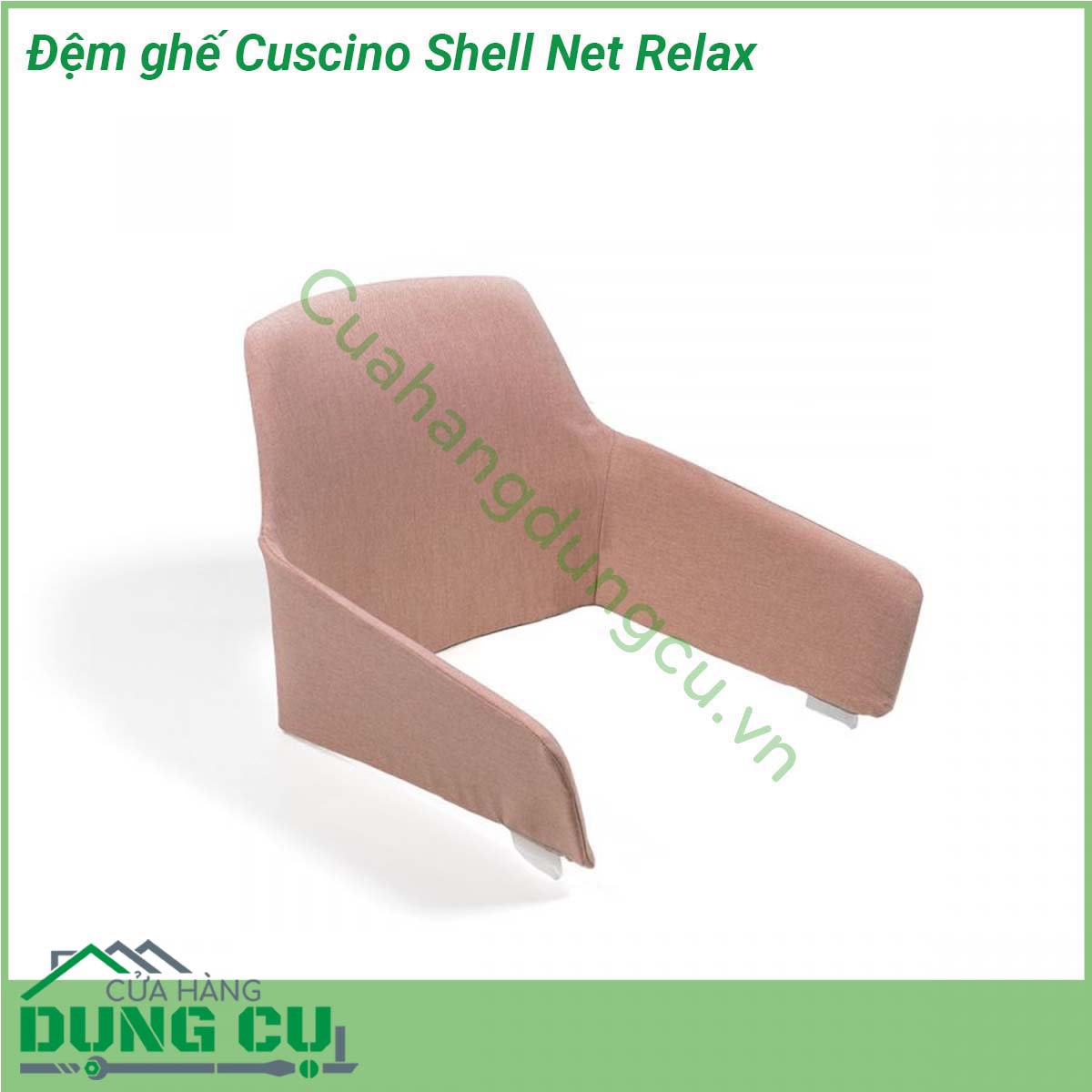 Đệm ghế Cuscino Shell Net Relax 100 sợi nhuộm acrylic  Đã xử lý chống bám bụi bẩn và chống nấm mốc  Độ bền màu dưới ánh sáng đạt 5 8  Có thể tháo bỏ bọc nhờ khóa kéo  Có thể giặt ở 30 °