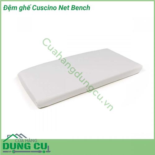 Đệm ghế Cuscino Net Bench được làm từ 100 sợi nhuộm acrylic Đã xử lý chống bám bụi bẩn và chống nấm mốc Độ bền màu dưới ánh sáng đạt 5 8 Có thể tháo bỏ bọc nhờ khóa kéo