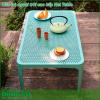 Bàn trà ngoài trời cao cấp Net Table được làm bằng nhựa polypropylene sợi thủy tinh chống chịu thời tiết tia cực tím của NARDI của Ý Thiết kế bàn thấp thanh lịch với mặt trên hình chữ nhật có hoa văn đục lỗ có khả năng thoát nước mưa hiệu quả