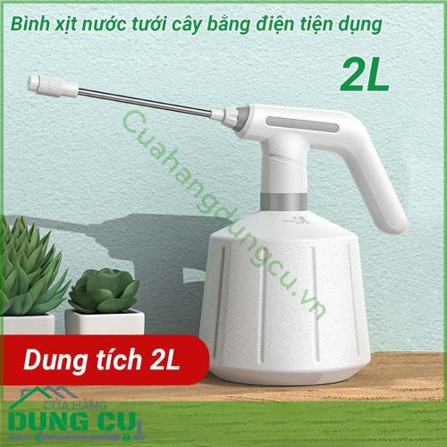 Bình xịt nước tưới cây bằng điện tiện dụng 2L được làm hoàn toàn bằng nhựa cao cấp ABS với độ bền vượt trội tích hợp công nghệ bơm tự động giúp sản phẩm phun sương mạnh mẽ thích hợp để tưới hoa tưới cây cảnh