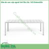 Bàn ăn cao cấp ngoài trời Rio Alu 140 Extensible được làm bằng chất liệu nhôm phủ coated aluminium cao cấp  Một mẫu bàn thông minh có khả năng thay đổi chiều dài bàn với một thao tác nhẹ nhàng phù hợp yêu cầu không gian và diện tích Đường nét thiết kế mạnh mẽ tinh tế và sang trọng