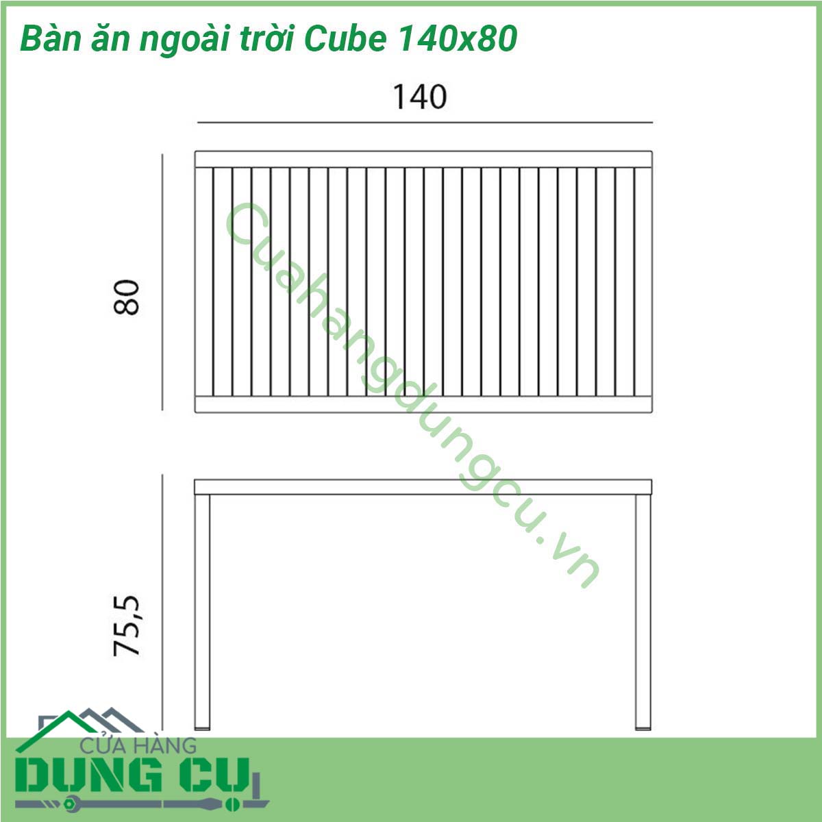 Bàn ăn ngoài trời Cube 140x80 được làm từ chất liệu bề mặt DurelTOP bằng polypropylene với phụ gia UV kết hợp chân bàn bằng chất liệu nhôm tráng hoàn thiện mờ sang trọng và đẹp mắt  Một thiết kế tối giản thanh lịch là một sự lựa chọn hoàn hảo cho không gian đẳng cấp và sang trọng