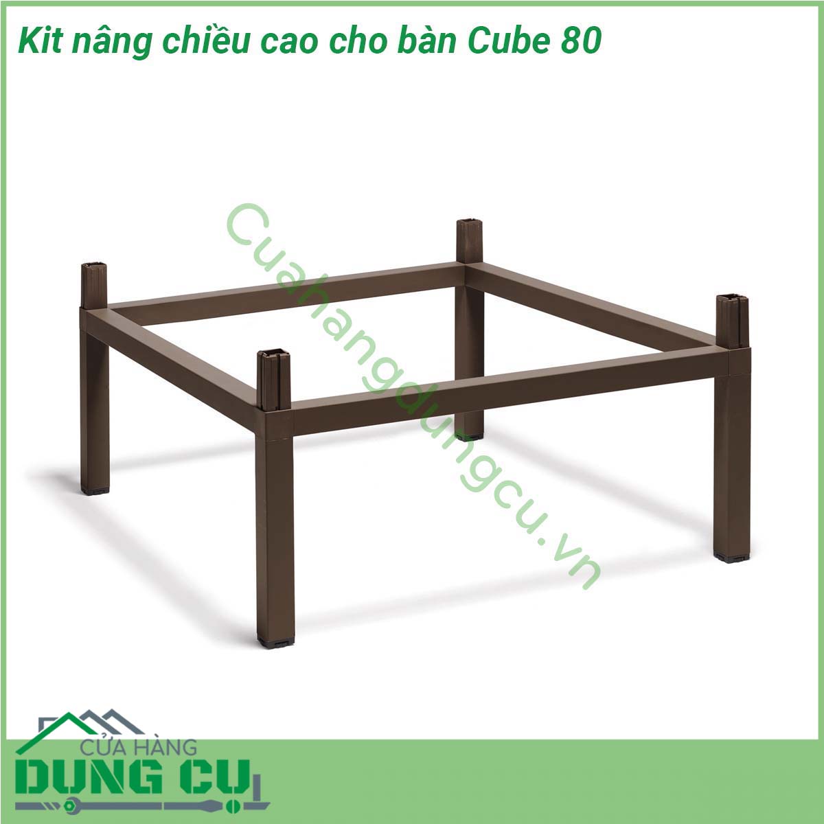 Kit nâng chiều cao cho bàn Cube 80 nâng chiều cao (từ 75 5 cm đến 107 cm) cho Bàn Cube 80  Chân nhôm siêu bền chống trượt chống bạc màu bất chấp thời tiết nắng mưa