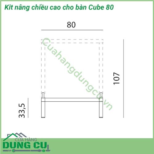 Kit nâng chiều cao cho bàn Cube 80 nâng chiều cao (từ 75 5 cm đến 107 cm) cho Bàn Cube 80  Chân nhôm siêu bền chống trượt chống bạc màu bất chấp thời tiết nắng mưa