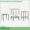 Kit nâng chiều cao cho bàn Cube 80 nâng chiều cao (từ 75 5 cm đến 107 cm) cho Bàn Cube 80  Chân nhôm siêu bền chống trượt chống bạc màu bất chấp thời tiết nắng mưa