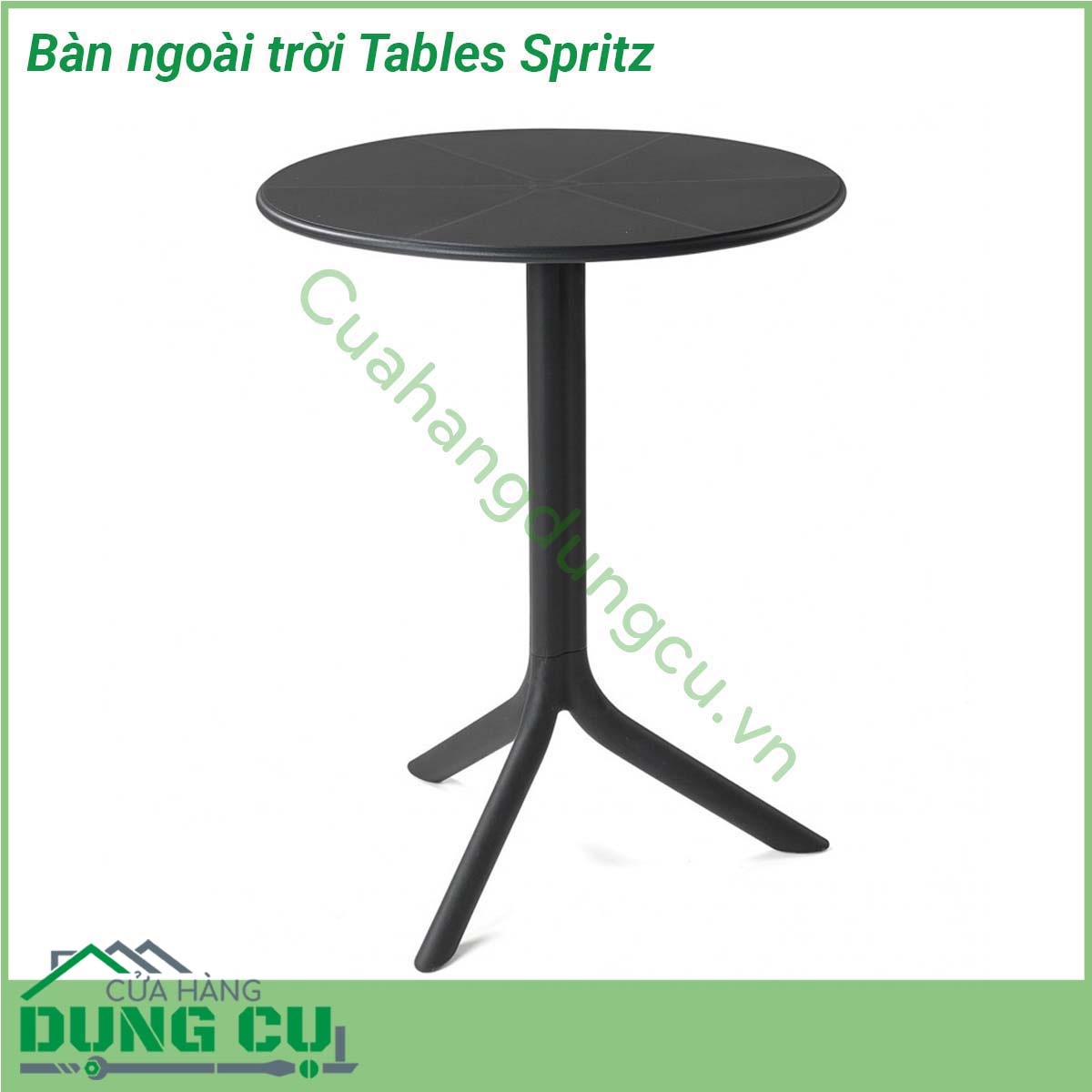 Bàn ngoài trời Tables Spritz được làm từ chất liệu Polypropylene pha sợi thủy tinh cao cấp được xử lý tia UV chịu được thời tiết mưa nắng khắc nghiệt Rất thích hợp với sân vườn ngoài trời